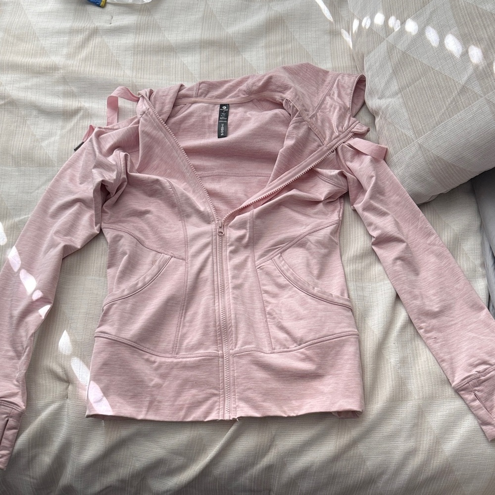 90 Degree By Reflex Light Pink Zip-Up Hoodie